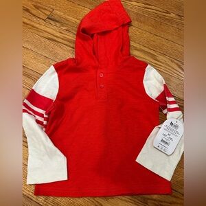 Toddler Boys Hooded Long Sleeve Shirt 3T Brand New With Tags